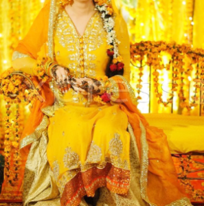 Yellow Pakistan Bride Mehndi Dress