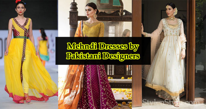 Mehndi Dresses by Pakistani Designers