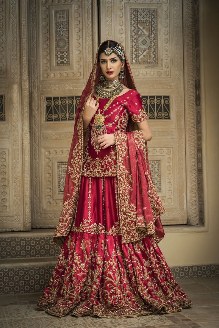 Red Bridal Gharara for Barat