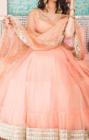 Peach Light Pink Bride's Sister Dress Design