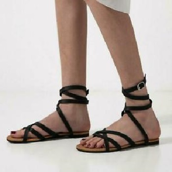 Leather Flip Flop Flat Sandals for Women